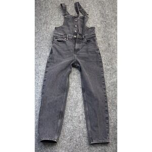 We The Free Twenty-Eight Black Denim Overalls Bib Overalls Straight Leg Women's